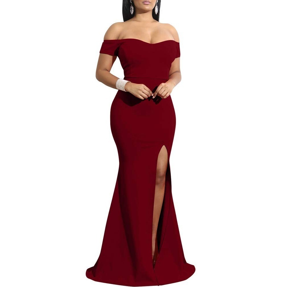 Long Dress High Split Off Shoulder, YMDUCH, See description for measurements‎